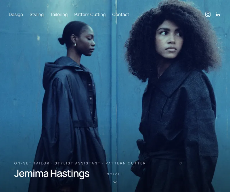 Screenshot of the Jemima Hastings website