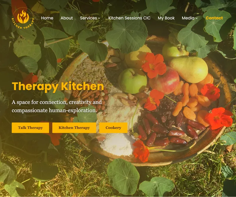Screenshot of the Therapy Kitchen website